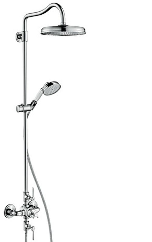 AXOR-HG-Showerpipe-Axor-Montreux-brushed-nickel-m-Thermostat-Hebelgriff-16572820 gallery number 1